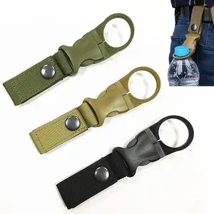 Hanging Bottle Buckle Clip Carabiner,Portable Mineral Water Bottle Ring Holder Keychain Belt Webbing Strap for Outdoor Camping Hiking Traveling