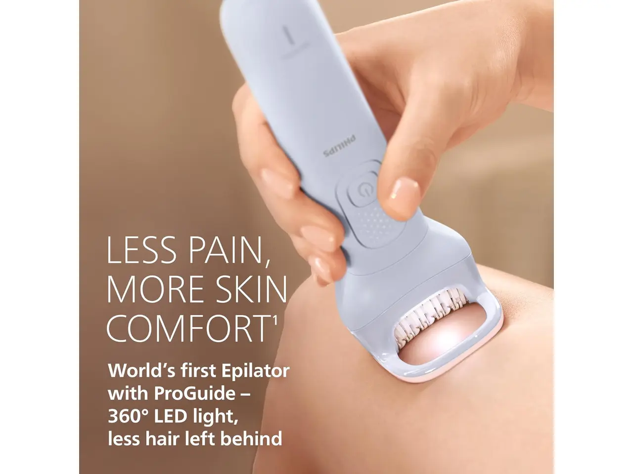 Philips Epilator Series 8000 - Cordless Wet and Dry Electric Epilator, Hair Removal for Legs and Body, with ProGuide, 3 Accessories, 60 min. Runtime, Model BRE708/00