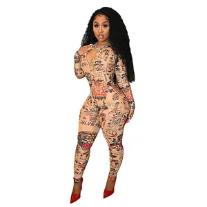 New Winter Women's Printed Slim-Fit Butt-Lifting Sports Jumpsuit