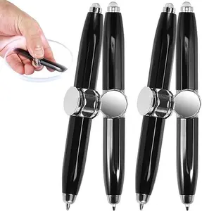 1 Pieces Fidget Spinning Pen with LED Light Multi Functional Help Thinking Ballpoint Gift Pen for Adults Students Teenage