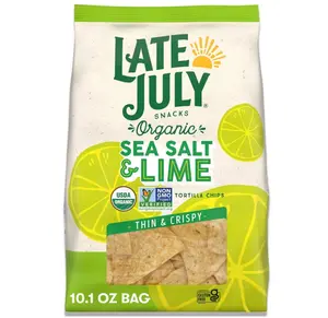 Late July Snacks Thin and Crispy Organic Tortilla Chips with Sea Salt and Lime, 10.1 oz Bag