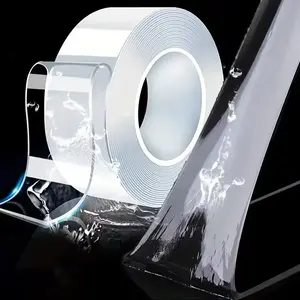 1/2Rolls Nano Tape Double Sided Tape Transparent Reusable Waterproof Adhesive Tapes Cleanable Kitchen Bathroom 30mm Thickness