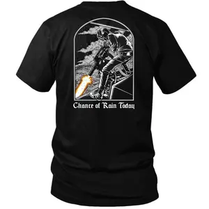 Chance of Rain Today Shirt Tactical Aviation Tee, Funny Military Dark Humor Graphic T-Shirt, Door Gunner Combat Crew Design, Veteran Gift Idea, Unisex Casual Streetwear Apparel