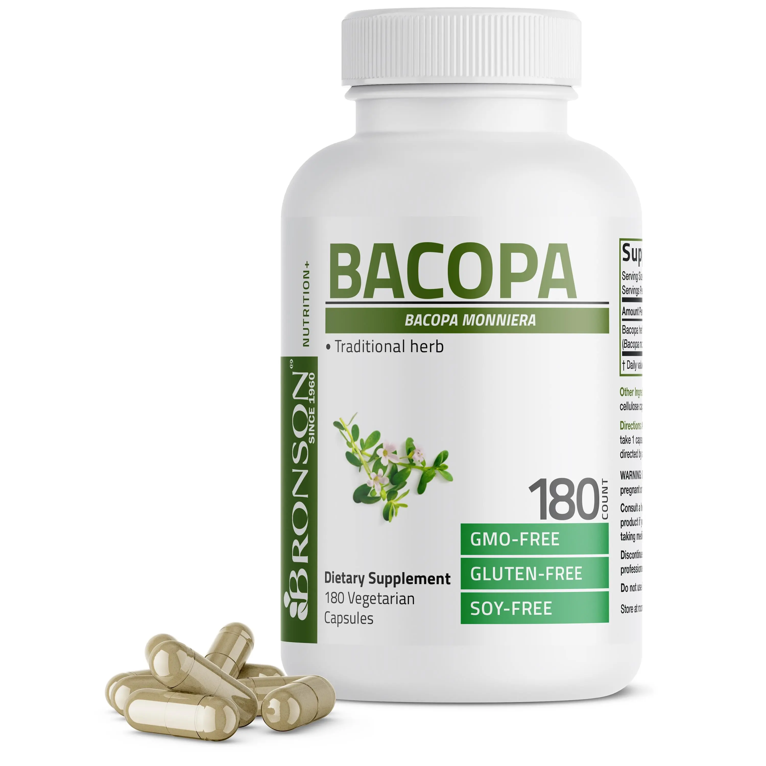 Bronson Bacopa Non-GMO Supplement Supports Healthy Brain Function and Mental Performance Healthcare Natural brain health