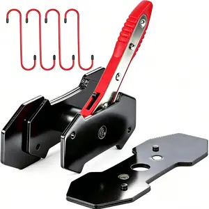 Red Brake Caliper Compression Tool,4-in-1 Universal Disc Caliper Tool with 2 Steel Plates&4 Caliper Hooks,360°Swivel Ratcheting Compressor for Automotive Brake Repair and Installation,Car Disc Brake Repair