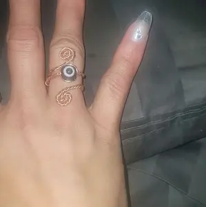 copper wrapped evil eye rings