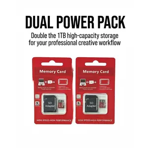 2 Pack 1TB High Speed Micro SD Card, 4K Video Ready Memory with Adapter, Universal Storage for Phone Tablet Camera , Expand Device Memory, 2026 Viral Tech Essential