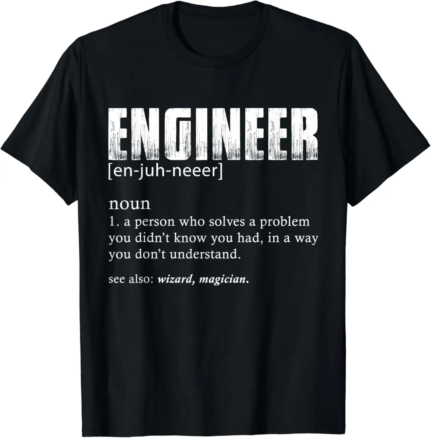 Engineer Definition T Shirt Funny Engineering Summer Casual Shortsleeve Cotton T-Shirt