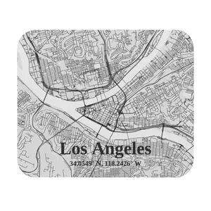 Los Angeles Map Mouse Pad - Personalized Desk Accessory, Unique Gift for City Lovers, Laptop Mousepad, Custom Desk Decor, Modern Office