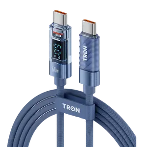 20W USB-C to Lightning Transparent Cable | Digital Display | 5FT | Grey
