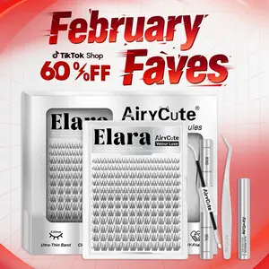 Elara | AiryCute Natural Wear Lash Clusters | Ultra-Soft Seamless Thin Band, Waterproof, Long-lasting | Perfect For Beginners | Easy, Natural Glam Look | Stay Comfy And Secure All Day | Must-Have Clusters