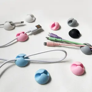 4 Counts Data Cable Fixers, Desktop Organizer for Home Office, Multipurpose Self-Adhesive Cable Organizers for Tidy Charging at Home & Office, Office Accessories