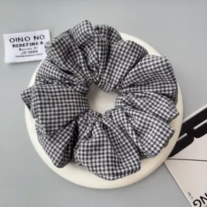 Handmade Mini Gingham Hair Tie 100% Soft Cotton Scrunchie for Girls/Women Gift