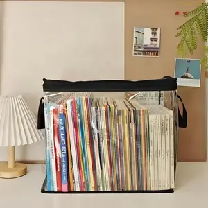 Transparent PVC large-capacity storage bag, expandable dustproof organizer bag, with zipper, suitable for books, clothing, travel items, etc., transparent version