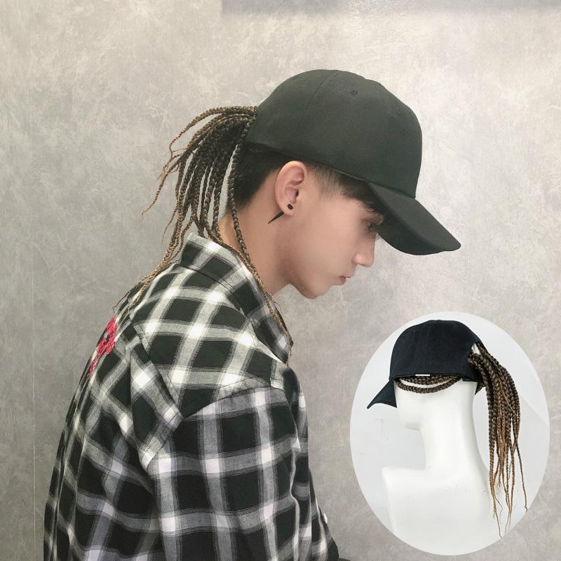 Outdoor sunshade and sun protection dreadlock wig hat all-in-one summer hip-hop braid wig men's headwear ready-to-wear ponytail
