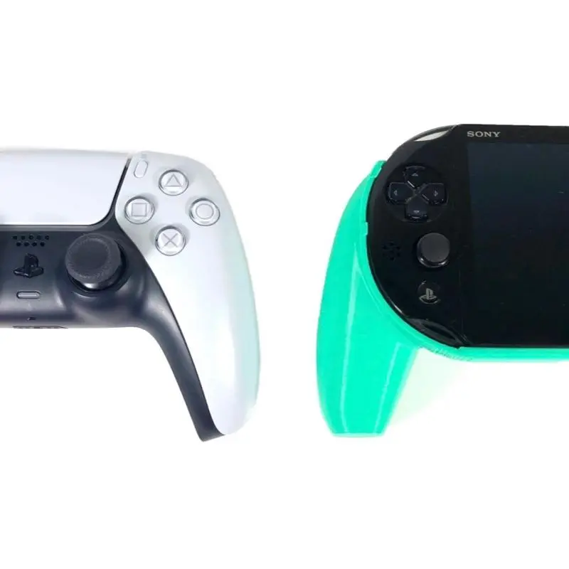 3D Printed Durable Plastic Gaming Accessories - Dual-Version PS Vita Grips (All Models, Clips Securely, Trackpad/Touch Pad Access), PS5 Controller Handles (Cutout Ports, Comfortable Fit)
