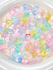 Juice Fudge Color Matching 1.76 Oz Czech Glass Beads, Random Print, All Seasons, DIY Jewelry Making, Bracelet Crafts, Bead Set with Holes