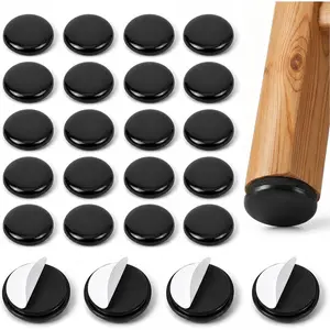 1-1/4" Furniture Sliders, Self-Adhesive Furniture Movers for Carpet & Hardwood Floors, Heavy Duty Chair and Table Glides Pads for Easy Moving & Floor Protection (24, Black)