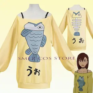 Anime DAN DA DAN Momo Ayase Cosplay Costume Girl Momo Yellow Sweatshirt Daily Uniform Halloween Party Role Play Outfit for Woman