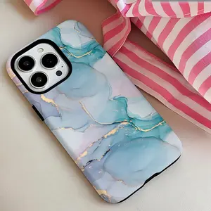 Creative and stylish marble quicksand anti-drop glossy two-in-one phone case,Compatible with iPhone 17 Pro Max Phone Case 17 Air 16E 16 15 Plus 14 13 12 11 X XS Max XR 7 8 Plus Phone Cases,Samsung Galaxy S26 ULTRA S25 S21 S22 S23 FE S24 Plus FE EDGE Plus