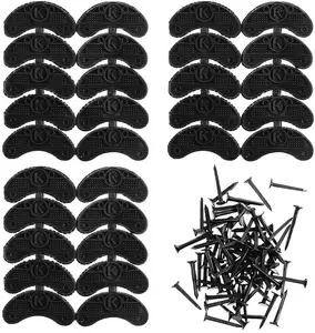 Heel Plates 30 PCS Rubber Shoes Heel Taps Tips Repair Pad Replacement for Boots and Shoes with Nails (Black) MiMiLai