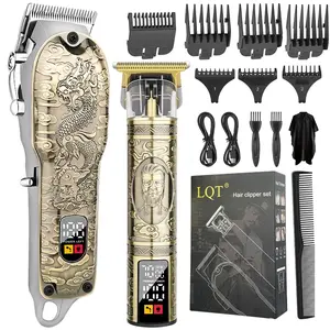 Professional Men's Hair and Beard Trimming Kit - Cordless Barber Hair Clippers with LED Display, Precision Trimming Set, USB Rechargeable, Ideal for Home Use, Perfect Holiday Gift, Cordless Hair Trimmer