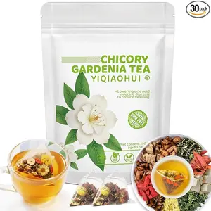Organic Chicory Gardenia Tea for Blood Sugar Support & Healthy Digestion | 30 Bags of Herbal Tea| 10-Ingredient Blend with Chicory, Gardenia, Dandelion, Goji & Chrysanthemum | Supports Liver & Eye Health | Sugar Free, Caffeine Free, Vegan