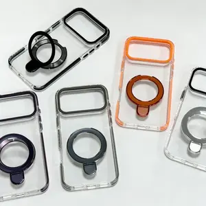 Clear Magnetic Ring Stand Case for IPhone 17 16 15 14 13 12 11 Pro Max Slim Shockproof Anti Scratch