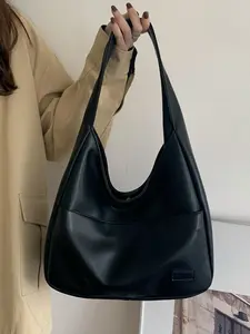 Autumn Winter Vintage New Casual Commuter College Student Shoulder Bag, Pu Tote Satchel, Fashion Versatile Large Capacity for Women, Trendy Commuting Bag
