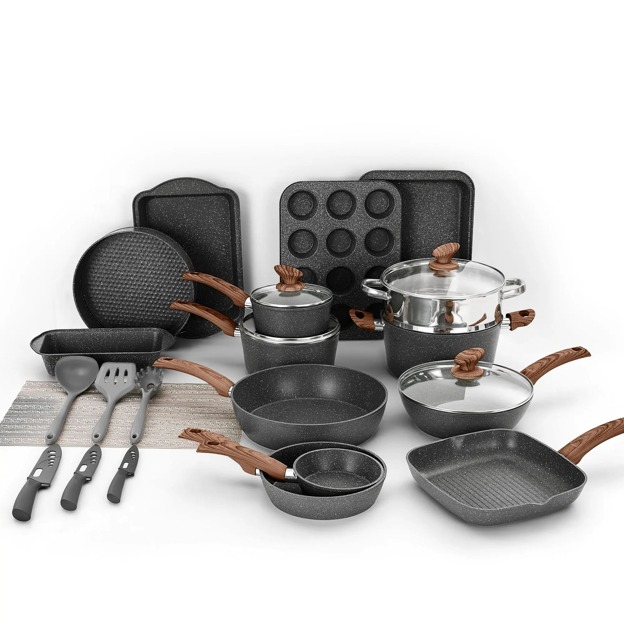 30 PCS Cookware Set-Black
