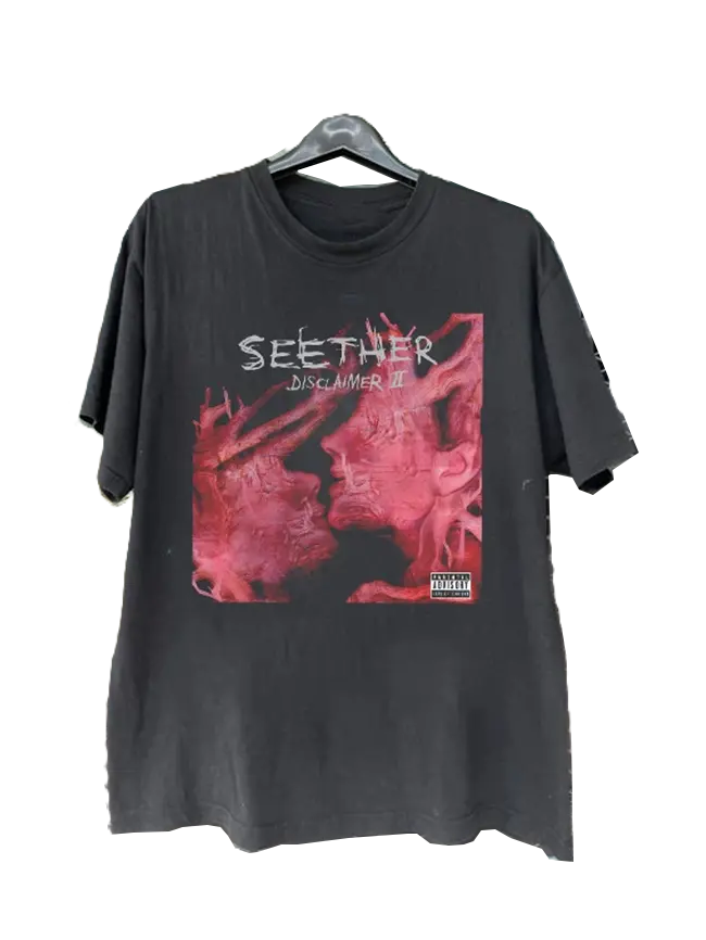 Disclaimer II Seether Band Black T-Shirt, Unisex Cotton One Side T-Shirt Fabric Menswear