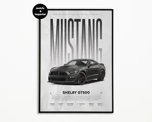 Ford Mustang Poster unframed  | Shelby Poster unframed  | | Hyper Car Poster unframed  | Super Car Print | Art Print | Poster unframed  | Home Decor | Wall Decor