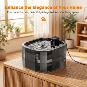 Cat Water Fountain, Pet Water Fountain for Indoor Cats with 4-layer filtration system and ultra-quiet water pump 1.5L/33.81oz Automatic Water Dispenser Multi Pet Square Faucet