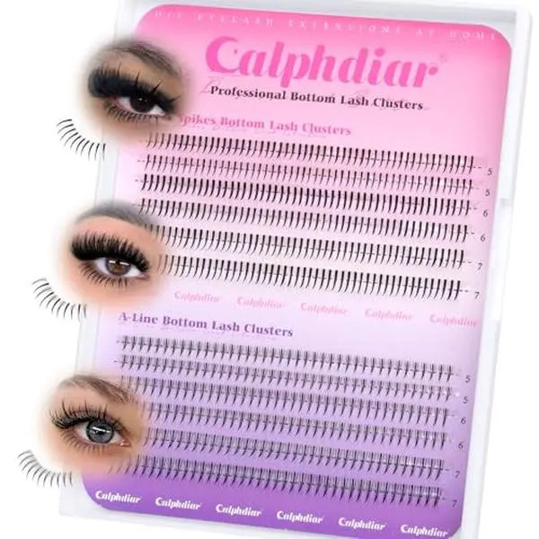Bottom Lashes Extension 552pcs Natural Lower Eyelash Clusters 5-7mm Bottom Lash Clusters 2 Styles Individual Lashes DIY Bottom Cluster Eyelash Extensions