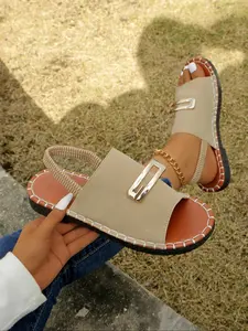 Women's New Thick Sole Adjustable Strap Platform Sandals, Fashion Trendy Casual Shoes, Comfortable Soft PU Leather Slip-Ons for Summer Beach Vacation, Classy Sandals