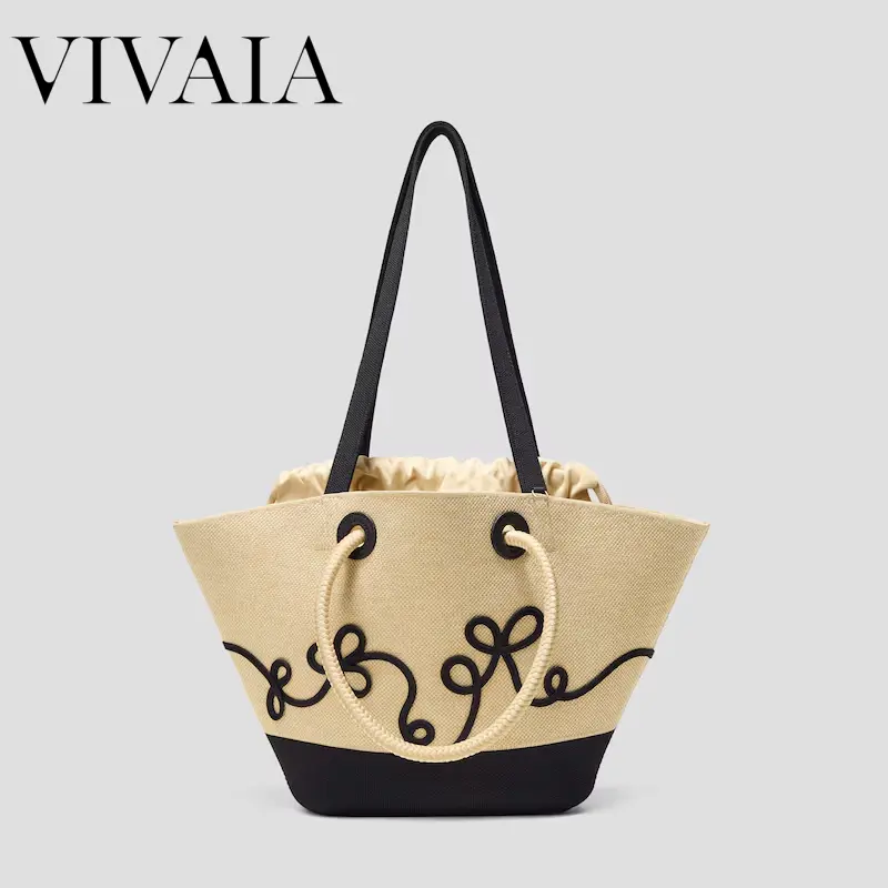 VIVAIA Women's Casual Tote Bag - Attina Knit-to-Shape Recycled Knit 3-in-1 Convertible Trapeze, Multifunctional Casual Commuter Bag, Lightweight Large Capacity, Detachable Rope, Machine Washable, Back to School,back to school haul