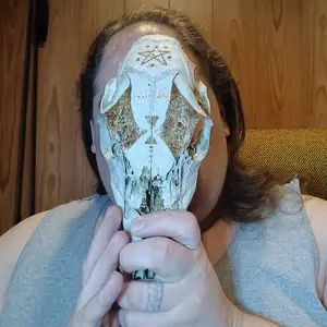 Deer skull pyrography