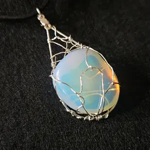 Handmade Wire-wrapped Moonstone Pendant - Unique Crafted Design with Natural Moonstone Stone