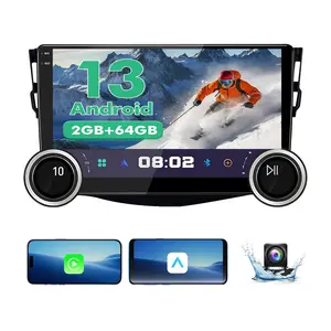 10.1‘’ Android Radio for 【Toyota Rav4 2007 2008 2009 2010 2011】Dual Knobs Car Stereo IPS Touchscreen with Carplay Android Auto WiFi GPS SWC FM 2+64GB