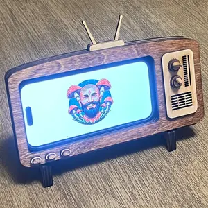 Retro TV Phone Stand - Stylish Design, Compact and Versatile for Home and Office Use