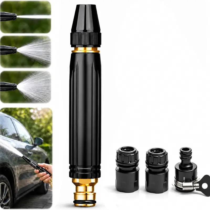 2026 Home High-Pressure Car Wash Water Gun with Booster Nozzle, Car Wash Water Gun Garden Hose Sprayer, 3 Adjustable Spray Patterns, for Watering Plants, Vegetables, Car Washing (Pacifier Interface)