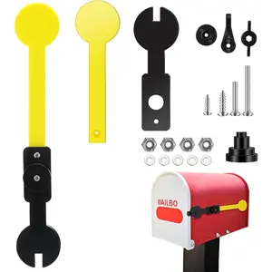 Delivery Notification Alert Signal Flag Kits, Complete Mailbox Accessories with Flag Assembly, Wrench, Spacer, Flat Washer, Screw and Lock Nut for Traditional Steel Residential Mailboxes
