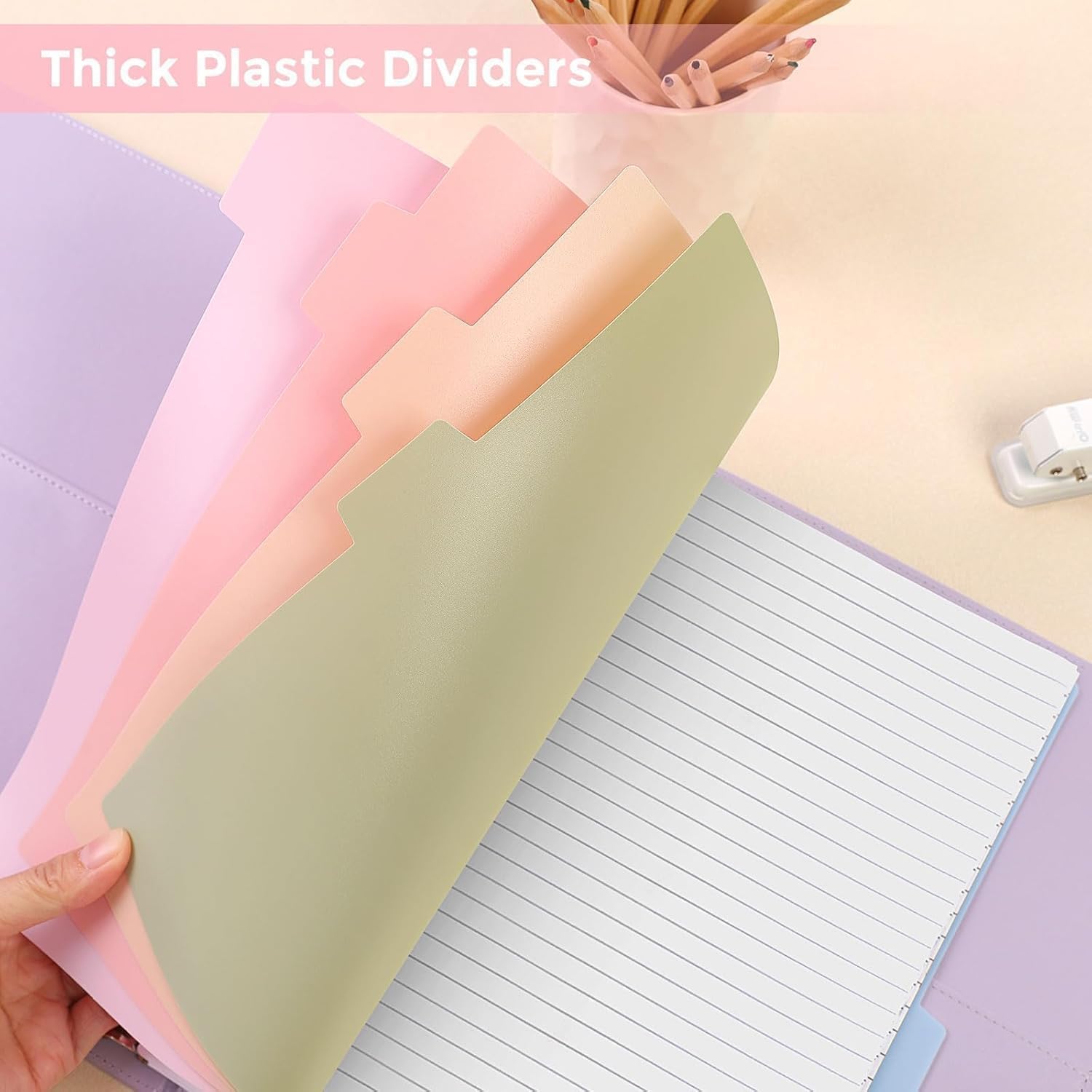 SKYDUE Aesthetic School Supplies Bundle - 1" Binder, 2 File Folders, 3 Notebooks, 8 Dividers, Pencil Pouch - Classroom Supplies, Office Study Materials for Back to School Essentials,back to school haul,college school supplies,back to school shopping