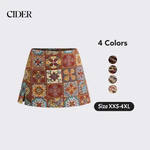 Cider Jacquard Low Rise Floral Split Mini Skort SwimWeek