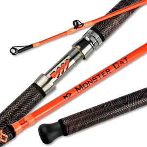 Catfish Fishing Rod - 7' Medium Heavy, 1- Glow in Dark Casting Rod, S-Glass & Carbon Graphite Blend, Durable EVA  Super Grip, Catfish Pole for Night Fishing