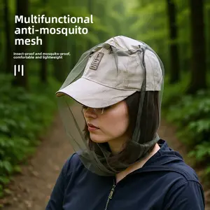 Universal Adult All-Seasons Outdoor Head-Mounted Fishing Cap, Insect-Repellent Mosquito-Proof Net Hood, Sun-Protective Breathable Mask