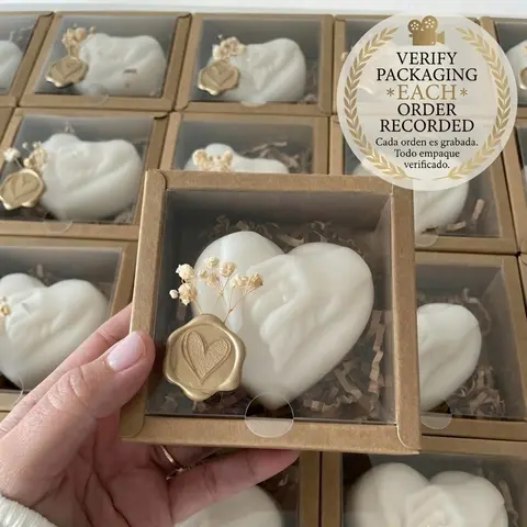 12 Heart Wedding Candle Handmade Favor