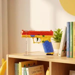 DIY Building Blocks Toy Blaster Set for Teens Adults 13+, Working Trigger Construction Model Kit with Soft Foam Darts, Target Shooting Game, Desk Display Stand, Creative Gift by GloryToys