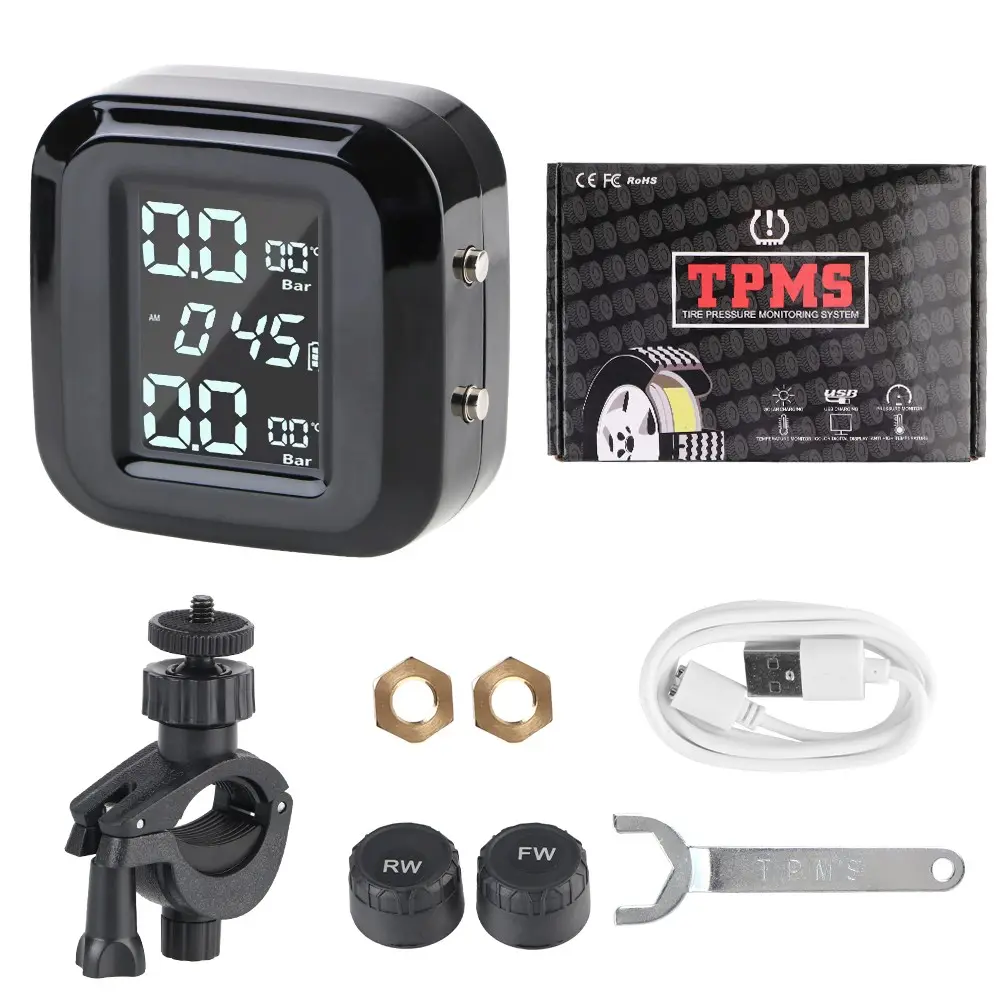Wireless USB Charge Tire Pressure Sensor Monitor System Motorcycle TPMS External Sensors Auto Security Alarm Automotive Repair Tools High Precision Automotive Maintenance Tools