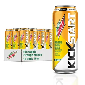 Mountain Dew Kickstart Pineapple Mango Energy Drink, 12 Pack